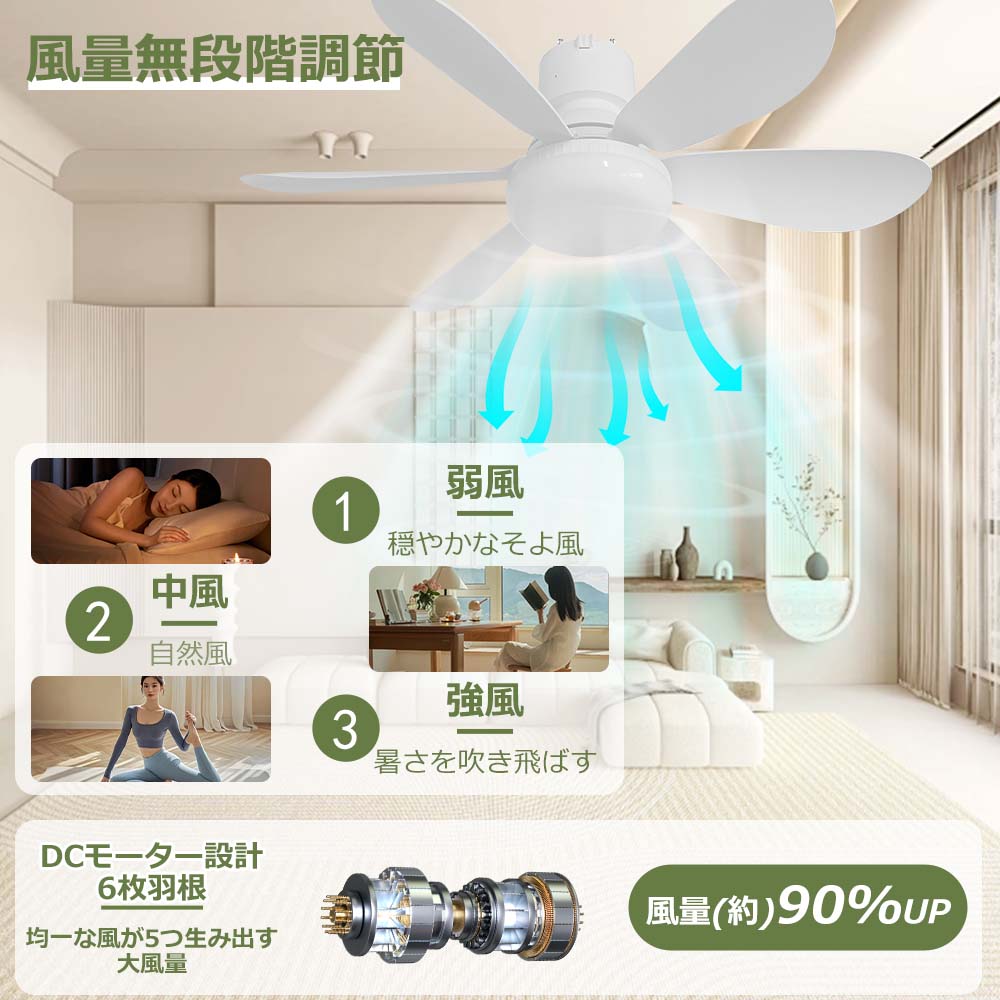 風と光を一体化】LED シーリングファンライト 10畳 スマホ操作 wi-fi