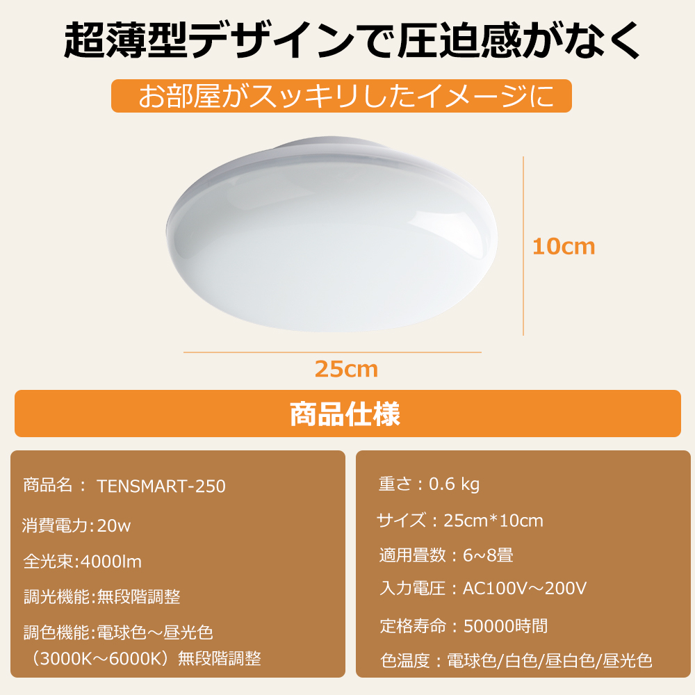 LEDシーリングライト 8畳 20W 4000ML おしゃれ 調光調色 間接照明