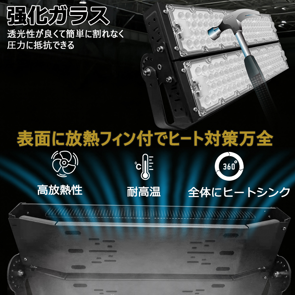 LED投光器 作業灯 600W 6000W相当 防水 LEDライト 灯光器 省エネ 長
