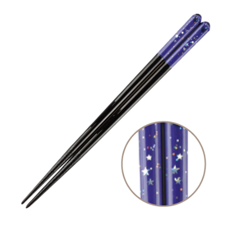 こどものおはし 一番星 紺・ピンク・紫 21cm・18cm きらきらラメ