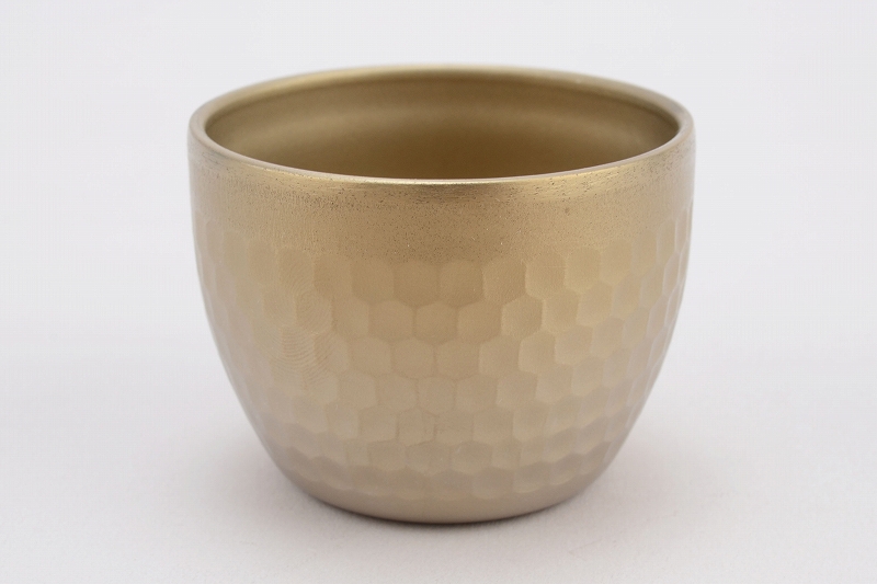 PTYGRACE チタン槌目ぐい呑み（二重構造）シャンパンゴールド／さくら