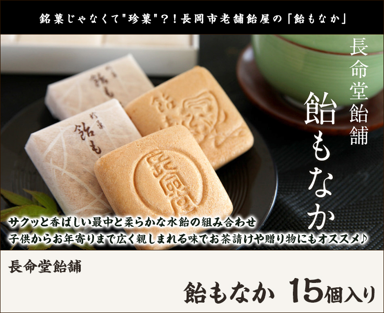 飴もなか　５個入×8セット　40個ASMR 長命堂　長岡銘菓　新潟名物 一度食べればやみつきに！長岡名物の