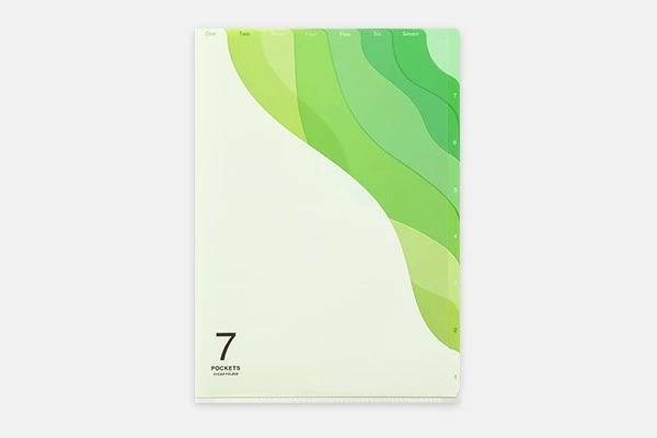 もめんたりー・リリー A4 クリアファイル　合計6枚セット　まとめ売り MIDORI（ミドリ） 7ポケットクリアホルダー グラデーション柄 A4サイズ