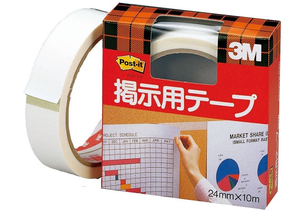 3M ポスト・イット 掲示用テープ 強弱両面テープ 24mm×10m 561W 文房具