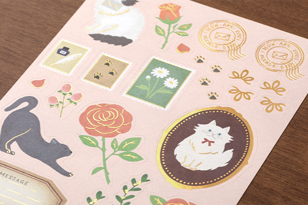 MIDORI（ミドリ） レターセット コラージュ ネコ柄 文房具 文具 便箋