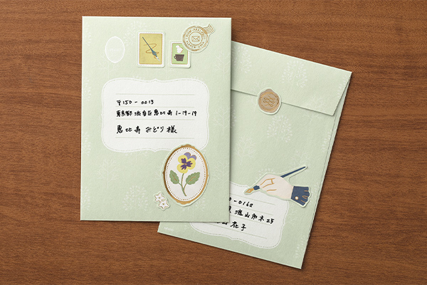 MIDORI（ミドリ） レターセット コラージュ 文具柄 文房具 文具 便箋