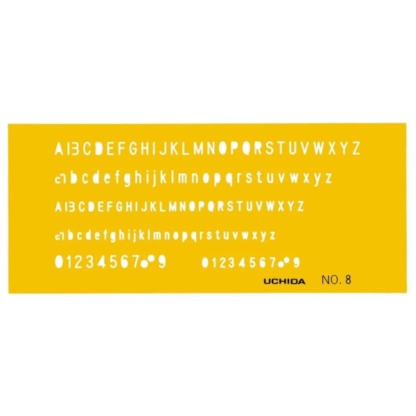 ウチダ テンプレート No.8 英字数字定規 1-843-1008 2mvetro マービー（marvy） ウチダ テンプレート No.8 英字数字定規 タテナガ