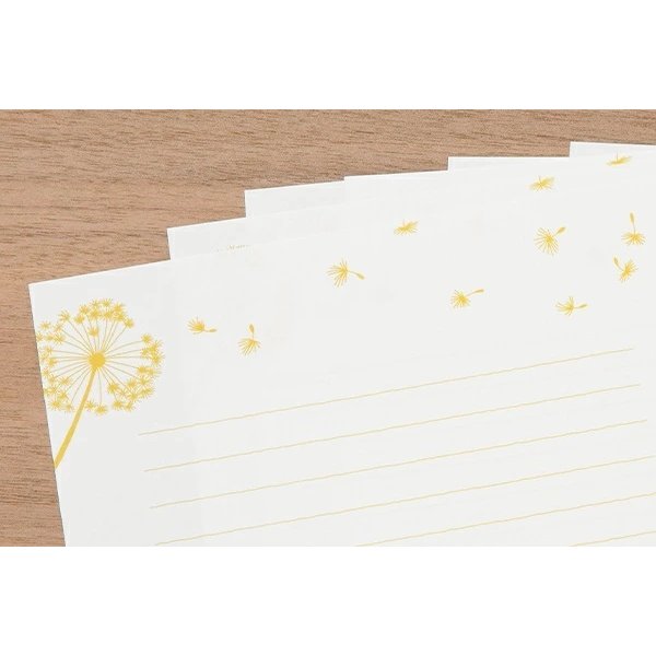 MIDORI（ミドリ） レターセット 箔押封筒 綿毛柄 文房具 文具 便箋