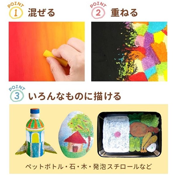 サクラクレパス クレパス太巻 16色 ゴムひも付 文房具 文具 お絵かき 画材 学童 サクラ セット｜nijiirobungu｜05