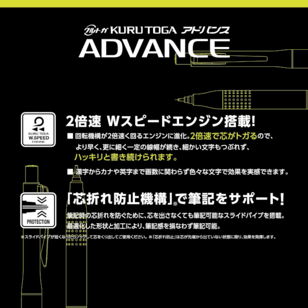 【名入れ無料】三菱鉛筆 クルトガ アドバンス アップグレードモデル 0.5mm 文房具 文具 シャープペンシル シャーペン 筆記具 Uni ユニ 母の日｜nijiirobungu｜08