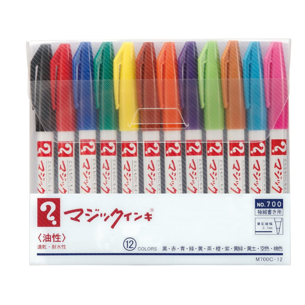 寺西化学 マジックインキ ゴクホソ No.700 12色セット 文房具 文具