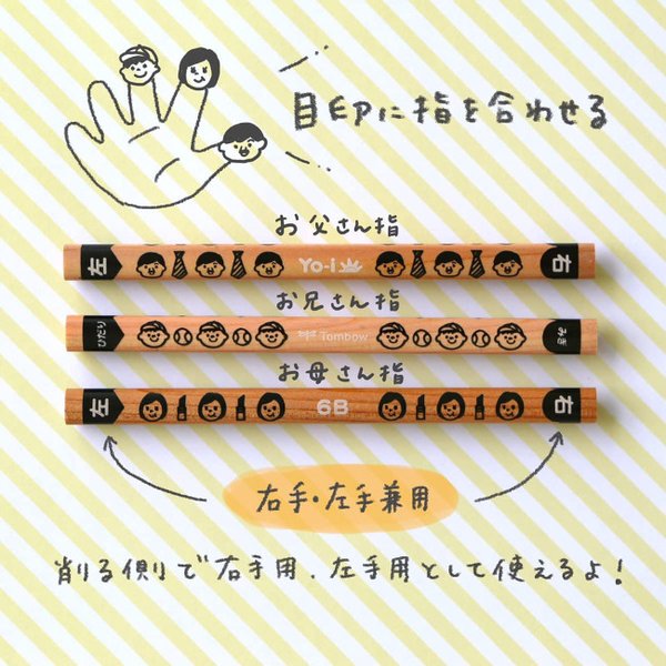 トンボ鉛筆 Yo-i おけいこえんぴつセット 6B　鉛筆削り器付き 文房具 文具 筆記具 鉛筆 三角軸 太め 持ち方 キッズ 鉛筆デビュー TOMBOW｜nijiirobungu｜03
