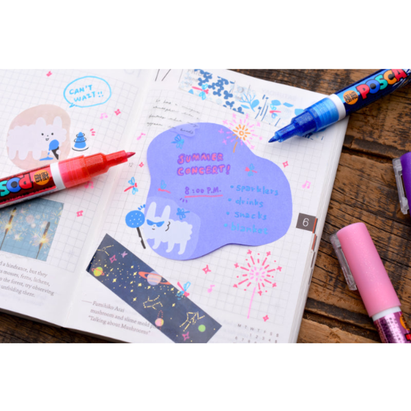 三菱鉛筆 ポスカ 極細ラメ入り 7本セット 文房具 文具 筆記具