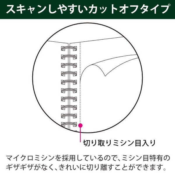 コクヨ 大人キャンパス ツインリングノート 無地 40枚 A4 文房具 文具 キャンパスノート Campus KOKUYO 切り取り｜nijiirobungu｜05