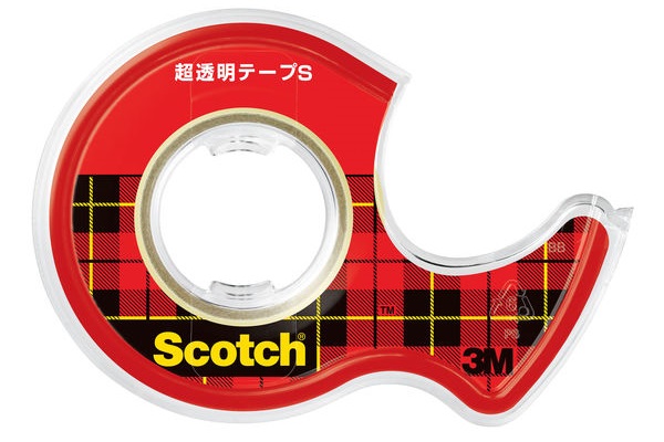 3M スコッチ 超透明テープS 小巻 巻芯径25mm ディスペンサー付き 12mm