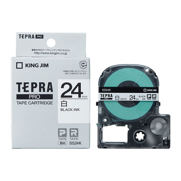 TEPRA PRO キングジム テプラ テープカートリッジ 白ラベル [黒文字/赤