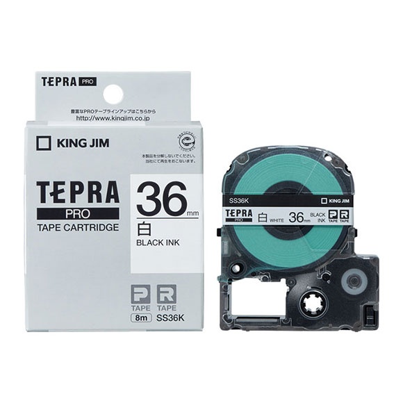 TEPRA PRO キングジム テプラ テープカートリッジ 白ラベル [黒文字/赤