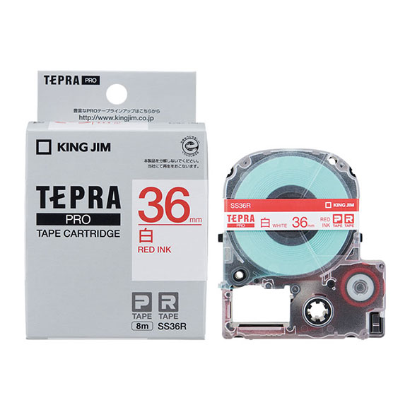 TEPRA PRO キングジム テプラ テープカートリッジ 白ラベル [黒文字/赤