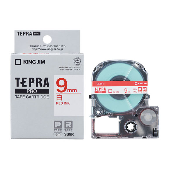 TEPRA PRO キングジム テプラ テープカートリッジ 白ラベル [黒文字/赤