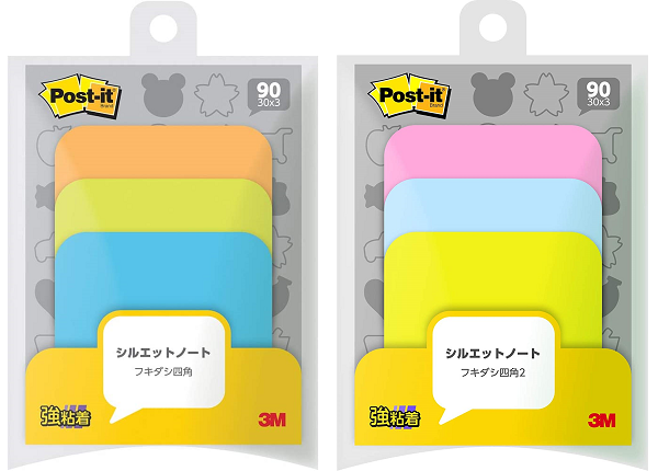 3M ポストイット 強粘着ふせん シルエットノート フキダシ四角 30枚×3