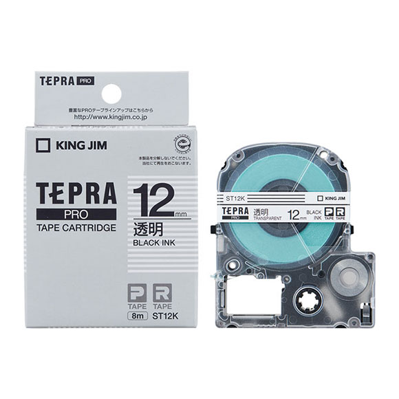 TEPRA PRO キングジム テプラ テープカートリッジ 透明ラベル [黒文字