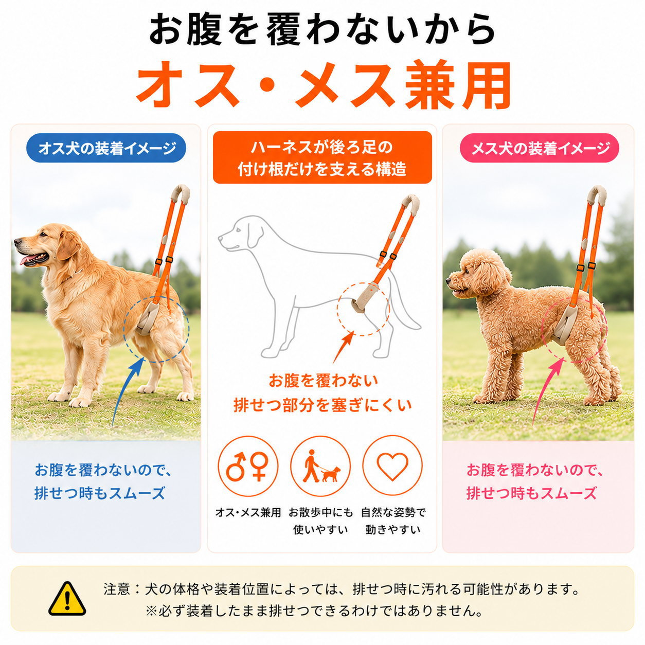 犬用 歩行補助ハーネス 後ろ足用 介護 2段持ち手 老犬 シニア犬