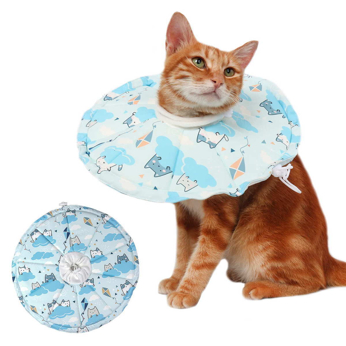 エリザベスページです。画像の器2点おまとめ エリザベスカラー ドーナツ 犬 猫 視界良好 折りたたみ式 2か所サイズ