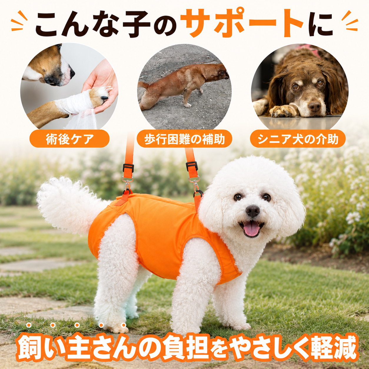 犬 歩行補助ハーネス 介護ハーネス 全身用 前足 後ろ足 老犬 シニア犬