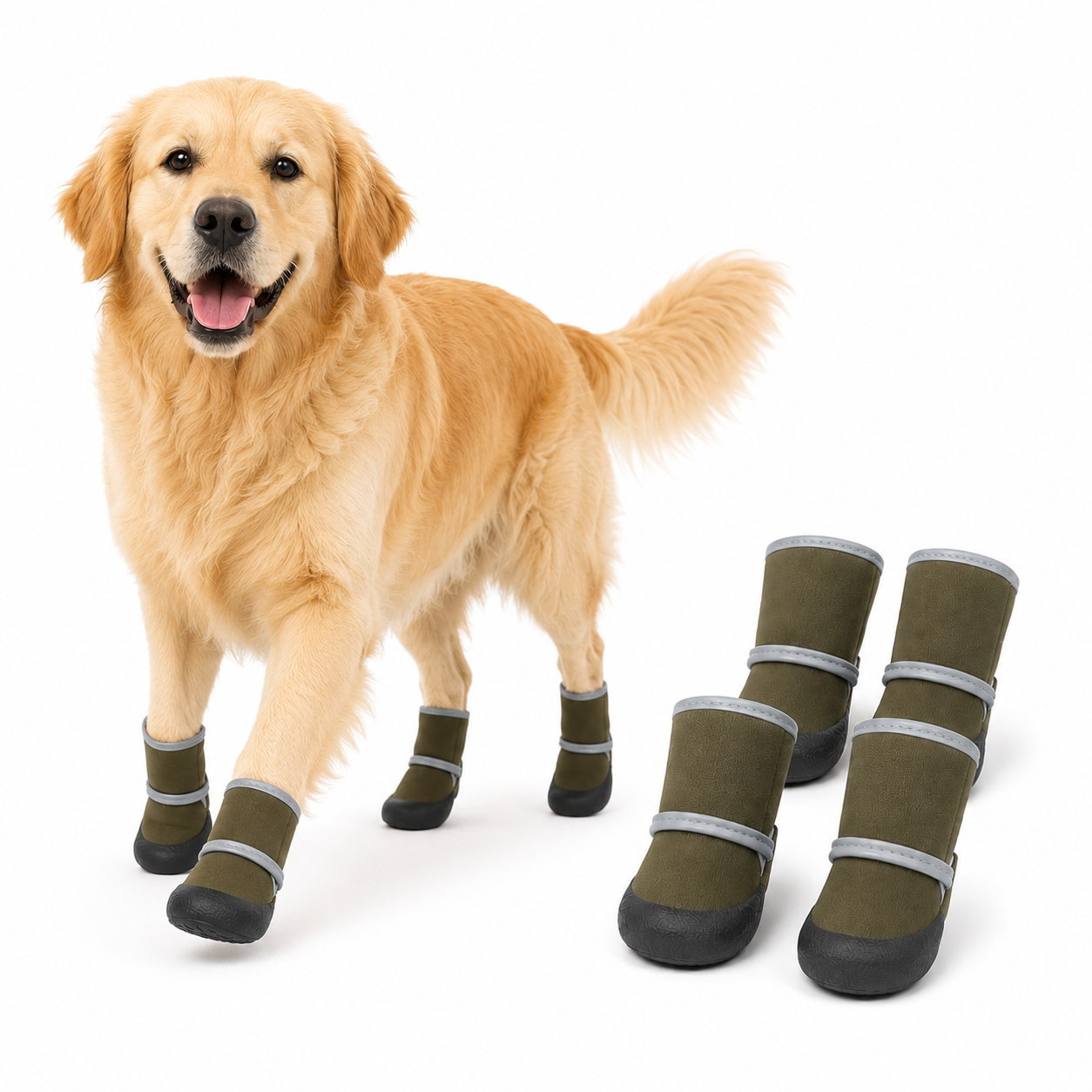 犬 靴 ドッグシューズ 犬用靴 4本セット 脱げにくい 履かせやすい 軽量