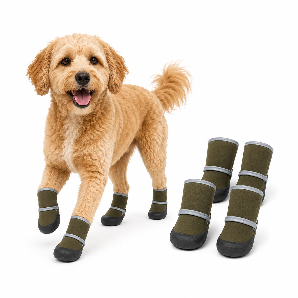 犬 靴 ドッグシューズ 犬用靴 4本セット 脱げにくい 履かせやすい 軽量