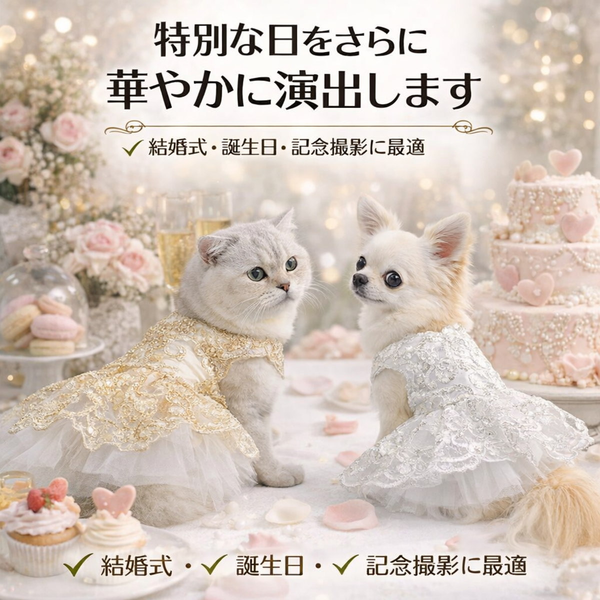 犬 ドレス 小型犬 中型犬 ワンピース 結婚式 誕生日 ペット服 高級