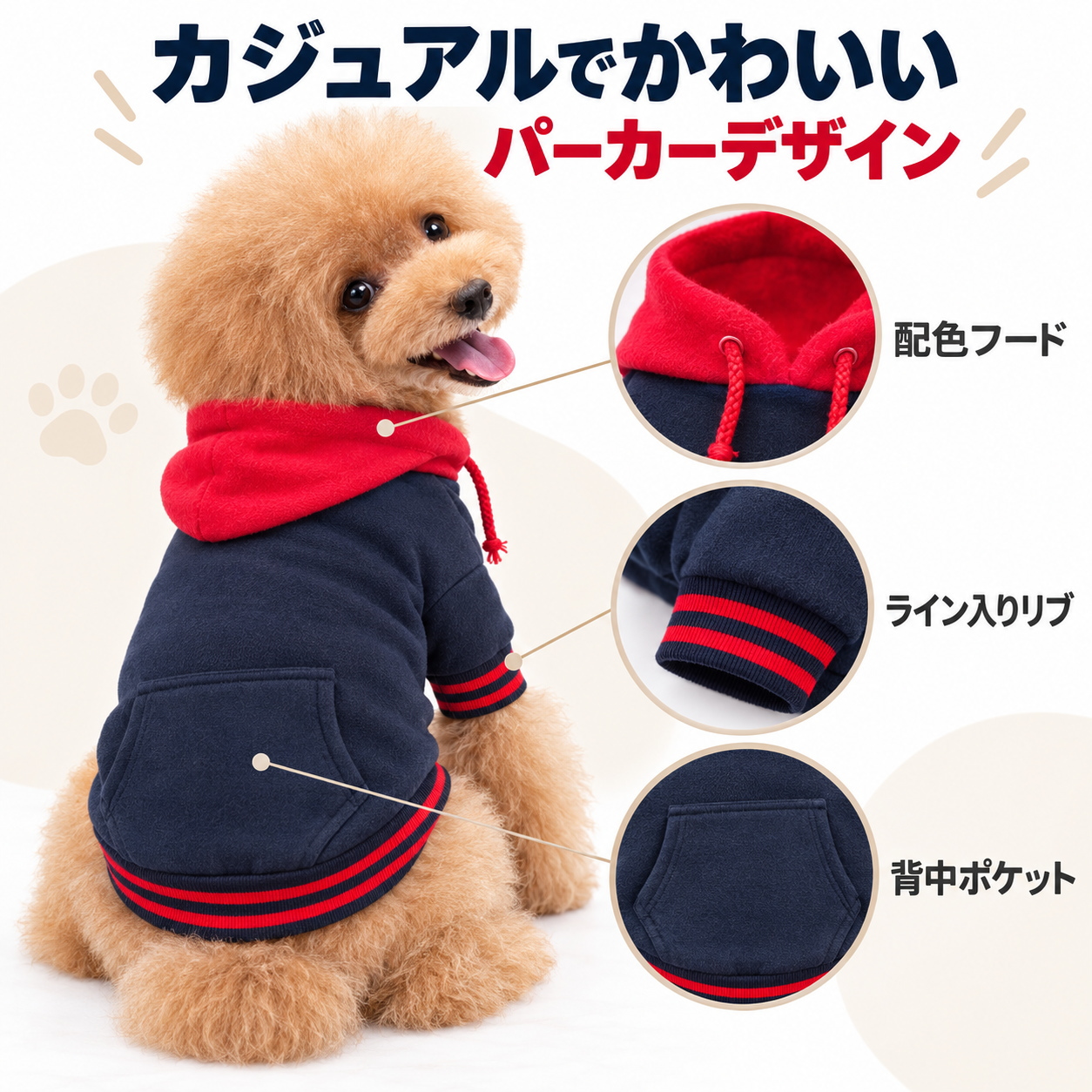 犬 服 冬 犬服 パーカー 裏起毛 フード付き ドッグウェア 小型犬 中型
