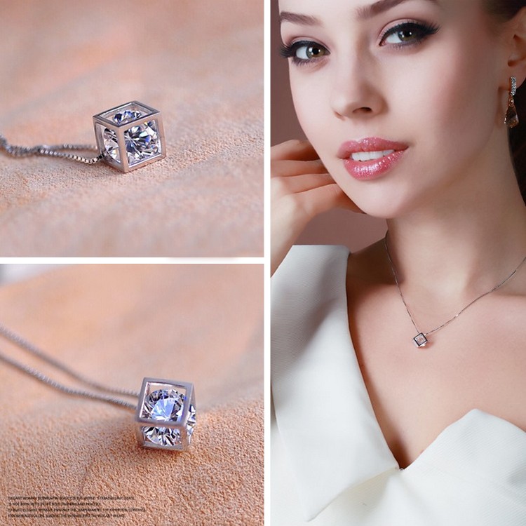 ネックレス レディース ペンダント シルバー925 刻印 cz