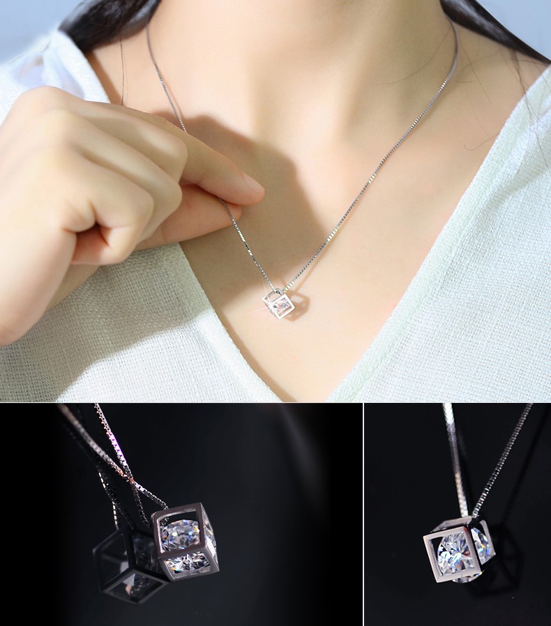 ネックレス レディース ペンダント シルバー925 刻印 cz