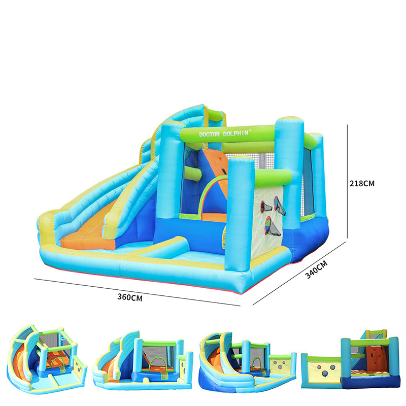 【美品】 プール 遊具 ビニールプール 大型プール トランポリン すべり台 滑り台 大型遊具 エアー遊具 ウォータースライダー 【OCQ1566355831】(56190円)