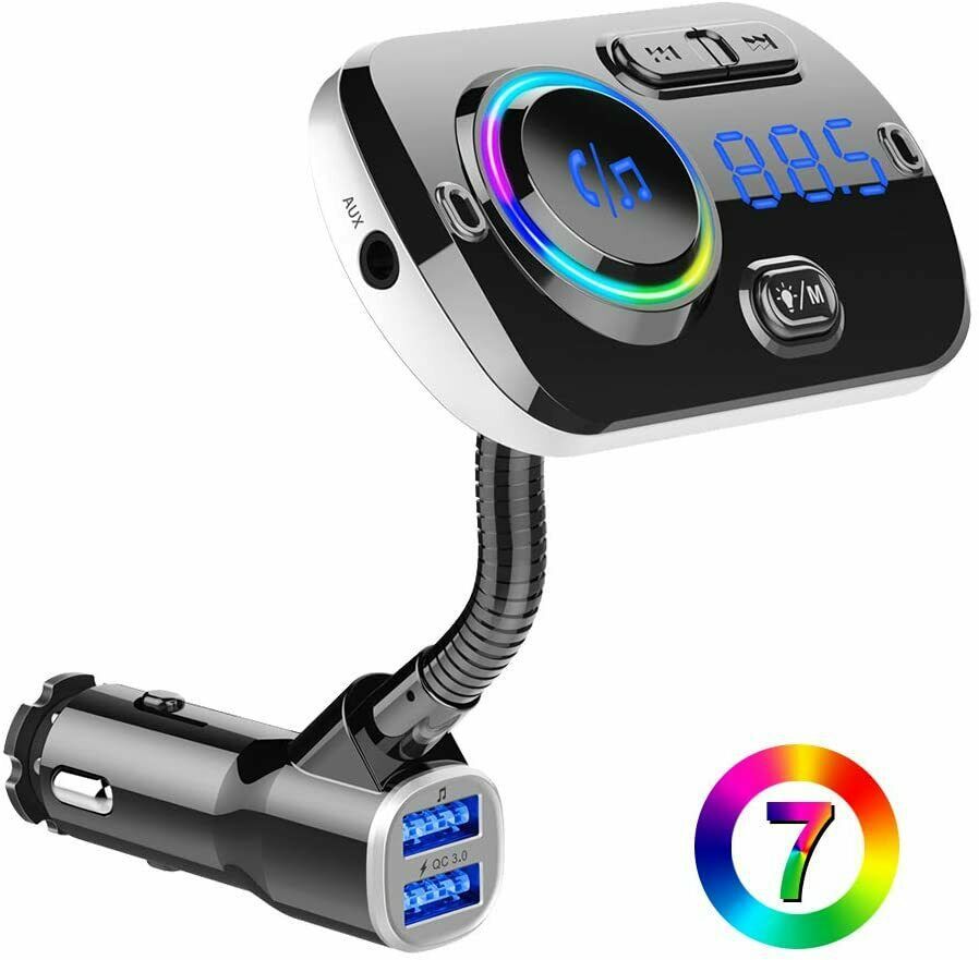 FMトランスミッター bluetooth 5.0 車 USB 充電 高音質 iphone