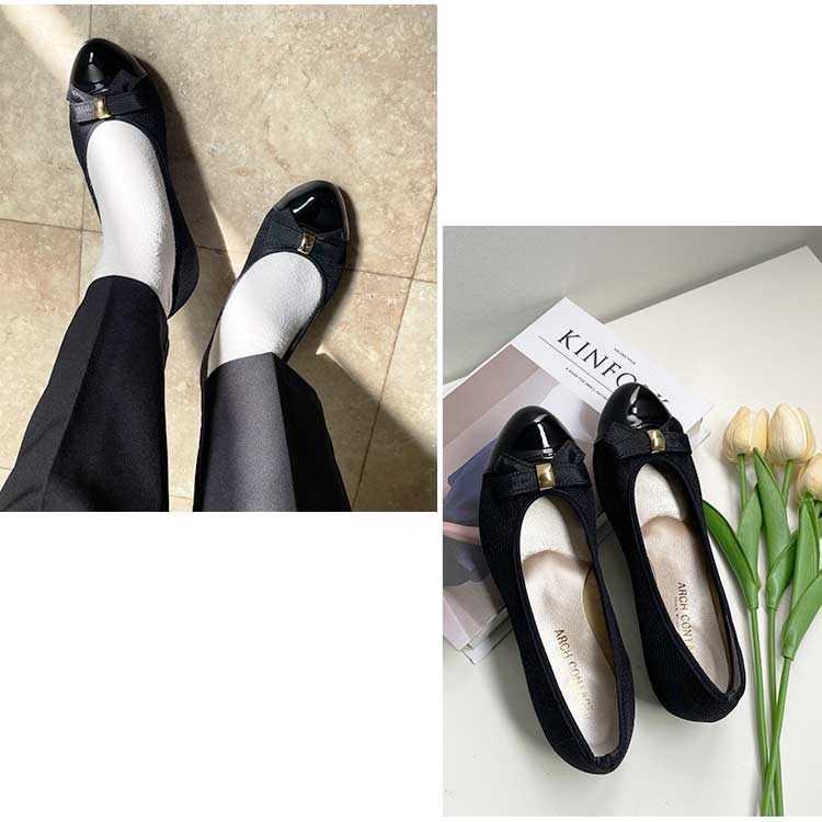 全品送料無料一部地域除く バイカラーリボンバレエシューズ 3営業日内