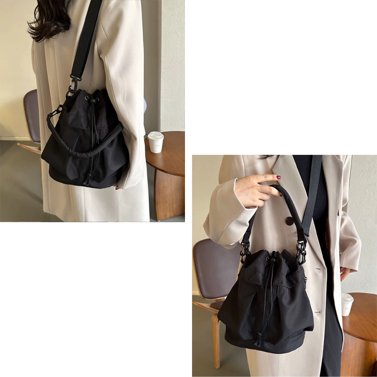 全品送料無料一部除く 2way ナイロン ドロスト 巾着ショルダーバッグ