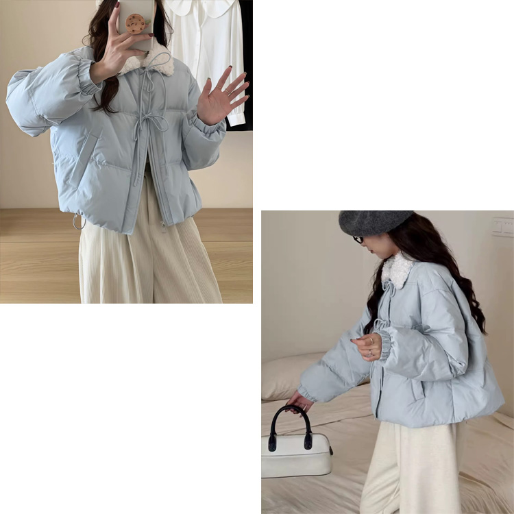 リボンデザインパールボタンジャケット　ホワイト ロジータ ROJITA フェザーレースリボン衿コート （ホワイト