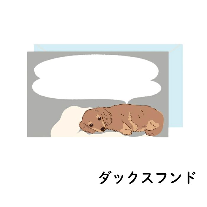 ミントイン メッセージカード 犬柄 トイプードル ミニカード 封筒付き