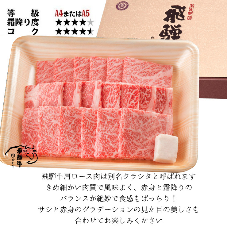 肉 ギフト 飛騨牛 焼肉 牛肩ロース クラシタ 700g A4〜A5等級 約4-5人前 化粧箱入 焼き肉 牛肉 和牛 お取り寄せ グルメ  :10408:肉のひぐち - 通販 - Yahoo!ショッピング