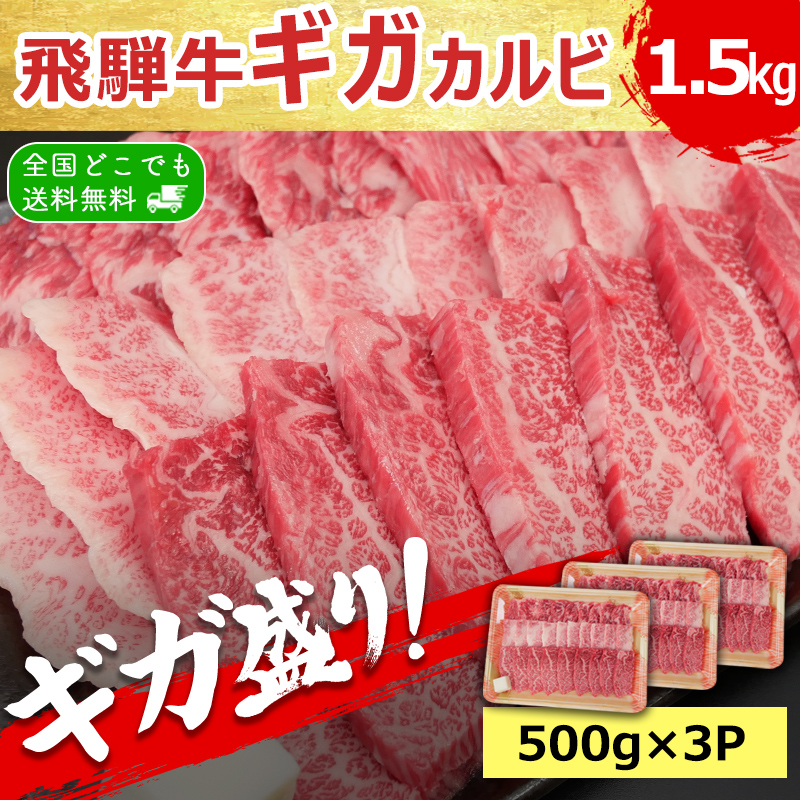 肉 焼肉 焼肉セット 焼き肉 bbq 飛騨牛 ギガ盛 カルビ 1.5kg 約6人〜7人 BBQ メガ盛 バーベキュー 焼肉セット 送料無料 黒毛和牛 爆買