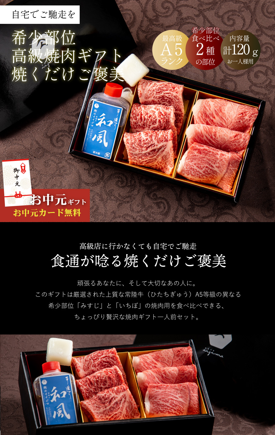 常陸牛 焼肉 焼き肉 タレ付 牛脂付き プチギフト 冷凍
