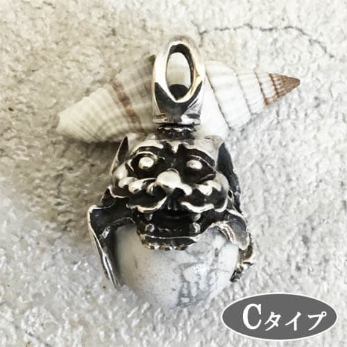 silver925×ホワイトバッファロー】ネックレストップ ホワイト