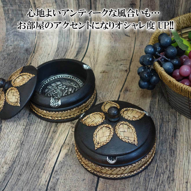 Amazon.co.jp: 卓上灰皿 レトロ灰皿 アンティーク灰皿 蓋つき