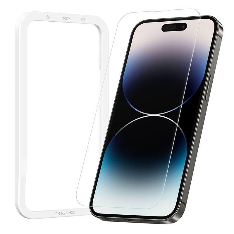 NIMASO iphone15pro ガラスフィルム iphone14 Pro Max iPhone15 14 plus 1枚 ガラスフィルム  アイフォン液晶保護フィルム 光沢タイプ強化ガラス 9H硬度