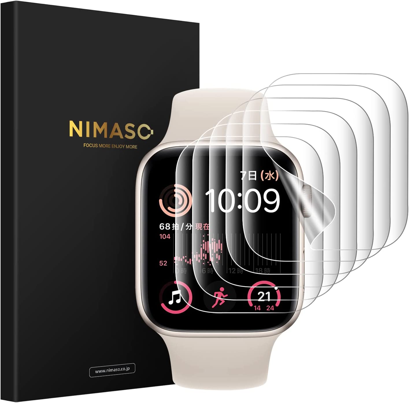 NIMASO アップルウォッチフィルム6枚 Apple Watchフィルム Ultra SE2 SE Series 9 8 7 6 5 4 3 2 1 高透明 指紋防止 ソフトTPU 液晶保護 薄い 38mm 40mm｜nimaso｜02