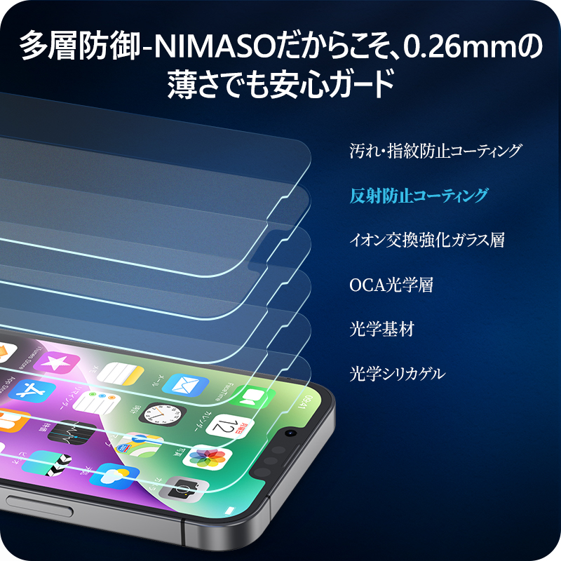 NIMASO iPhone アンチグレアフィルム iPhone14pro フィルムiPhone13 ガラスフィルム iPhone14 iphone12 12pro 14 plus 14Pro Max 液晶保護フィルムサラサラ｜nimaso｜18