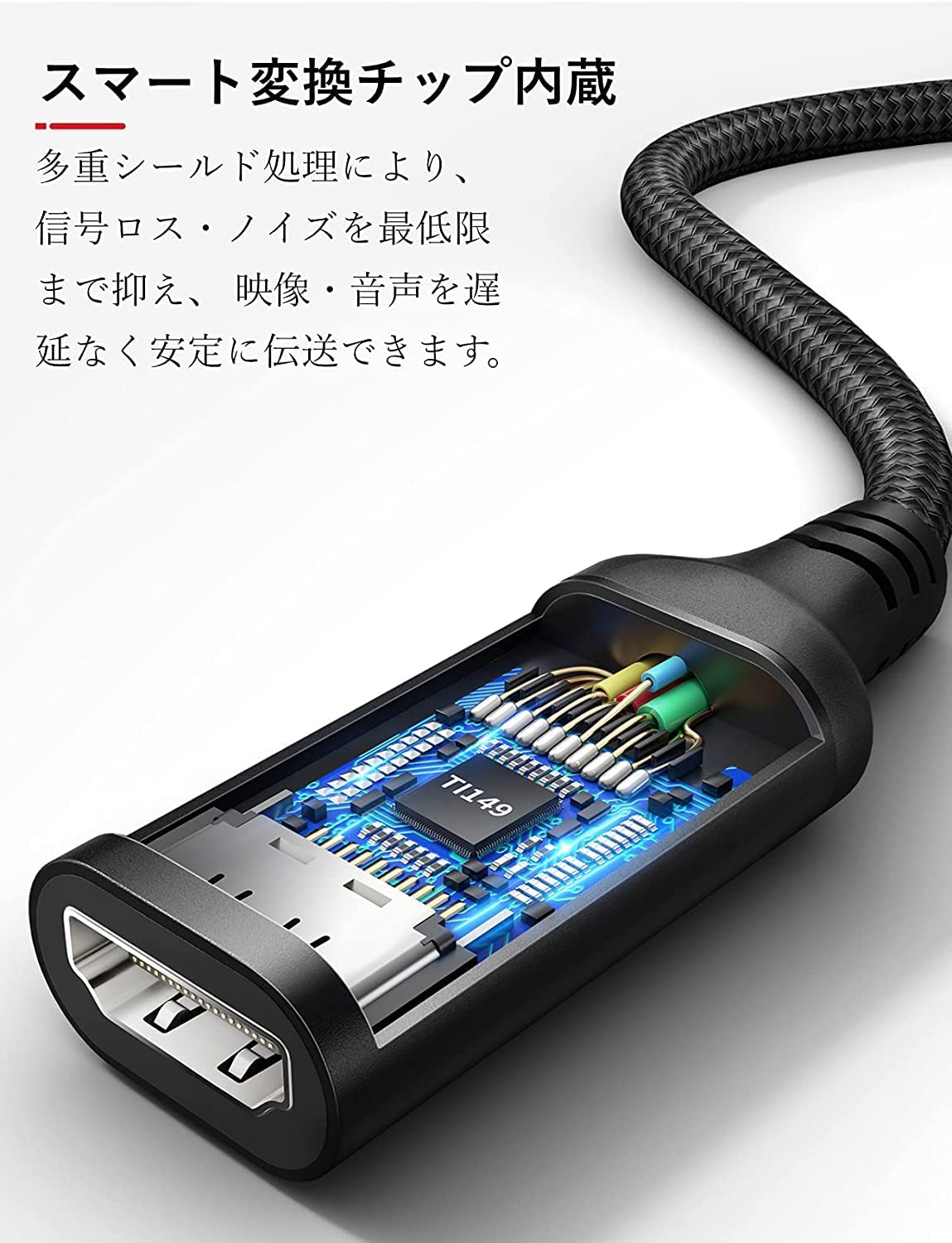 NIMASO HDMI変換ケーブル 20cm type-A Displayport HDMI 変換アダプター コネクタ ディスプレイポート HDMI 変換 ケーブル 4K対応 オス・メス