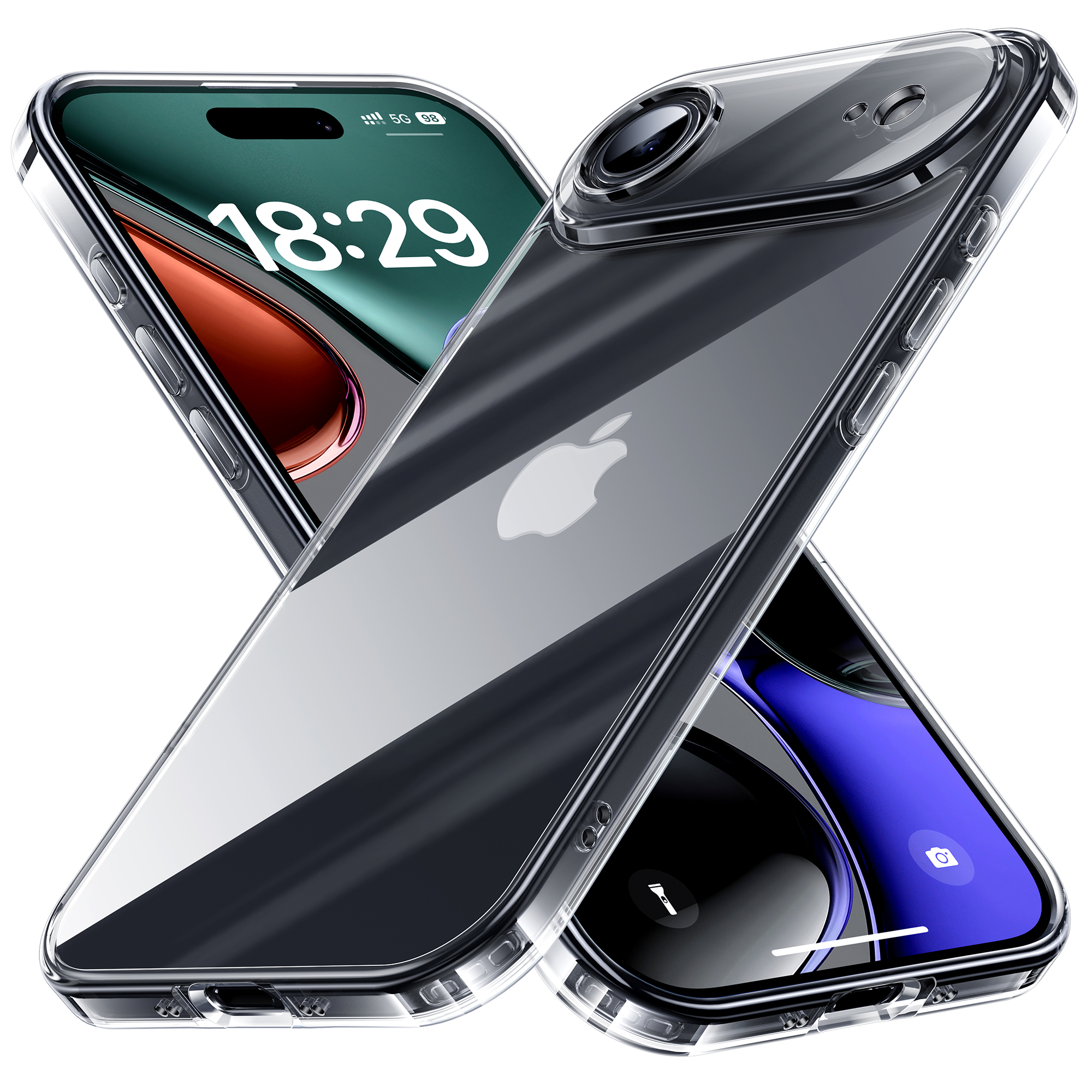 NIMASO（ニマソ） NIMASO iPhone17/16/16e ケース クリア 強化ガラス